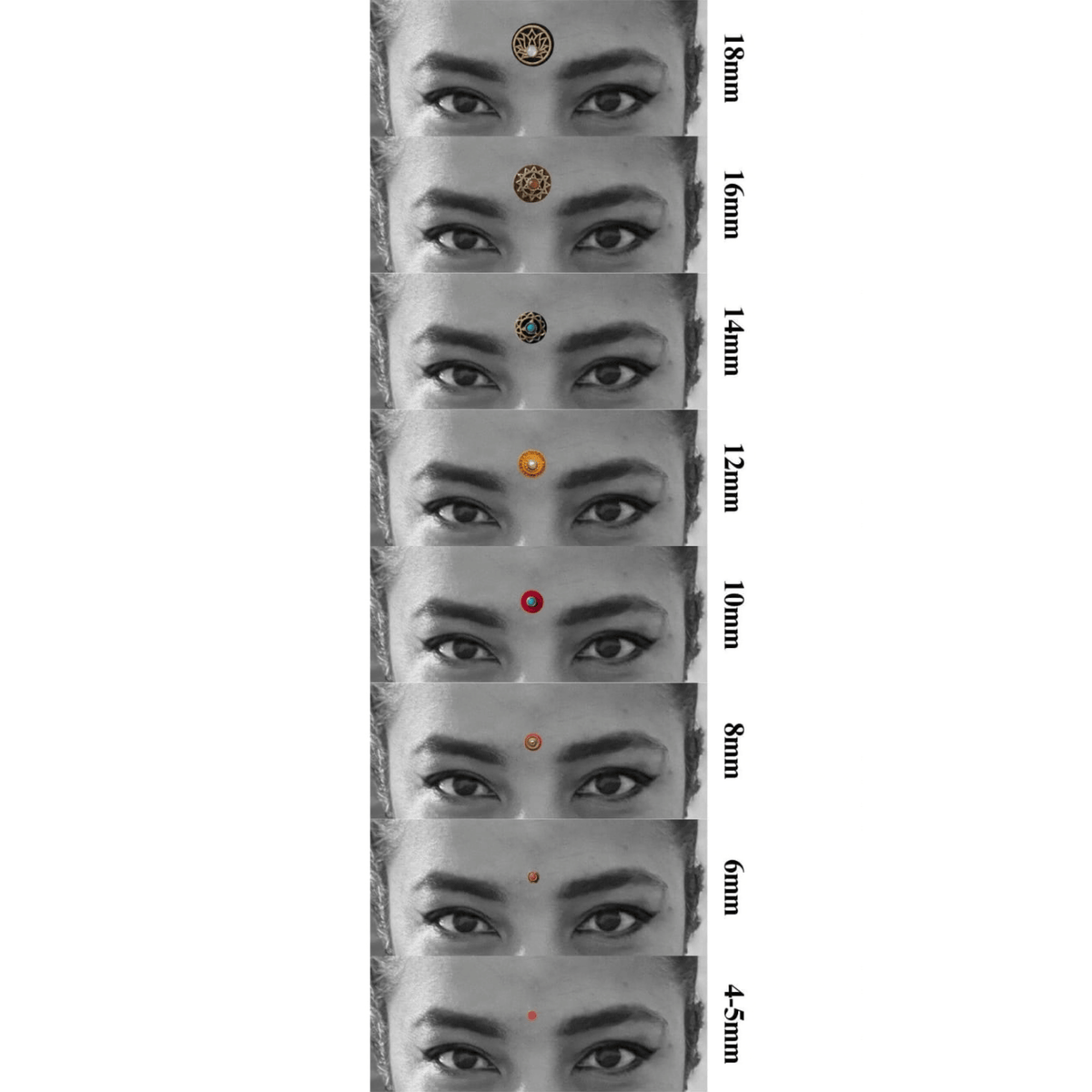 How to Choose the Right Bindi for Your Face Shape: The Complete 6mm to 18mm Sizing & Proportion Guide