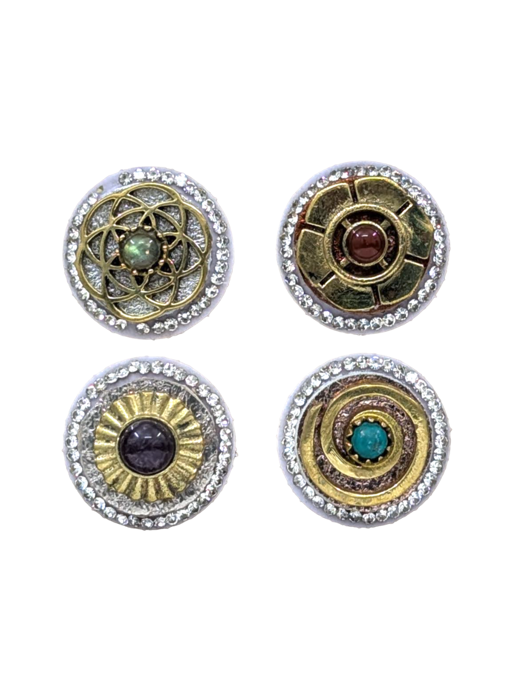 GAIA GLAM L — Celestial Drama (18mm, 4pc Artisanal Bindi Set)