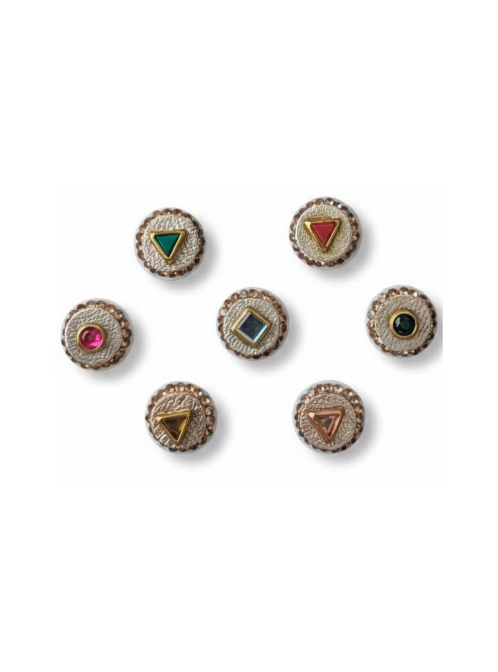 GAIA GLAM S — Eco-Luxe. (10mm, 7-Piece Artisanal Bindi Set)