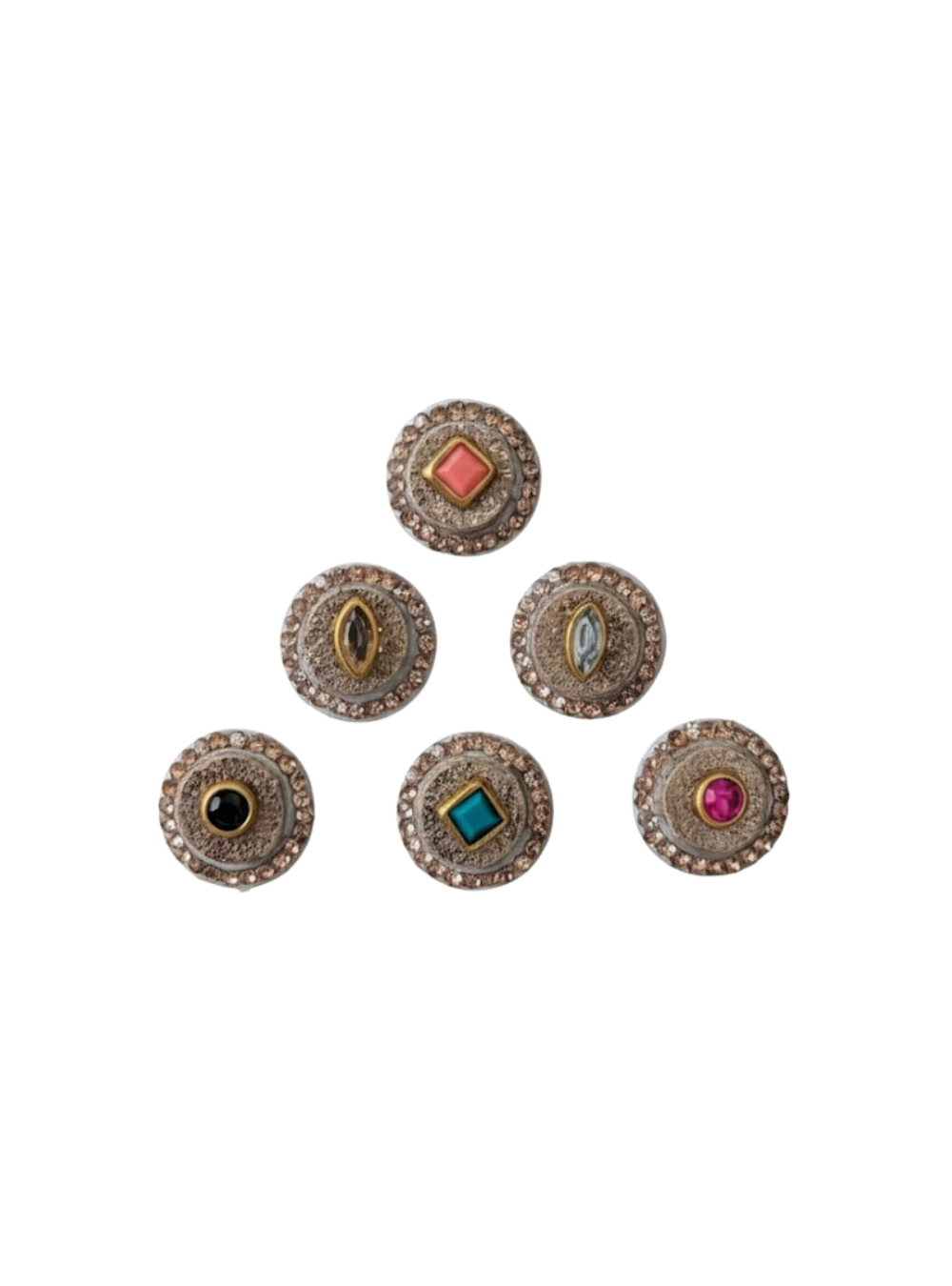 GAIA GLAM M — Eco-Luxe. ( 12mm, 6-Piece Artisanal Bindi Set)