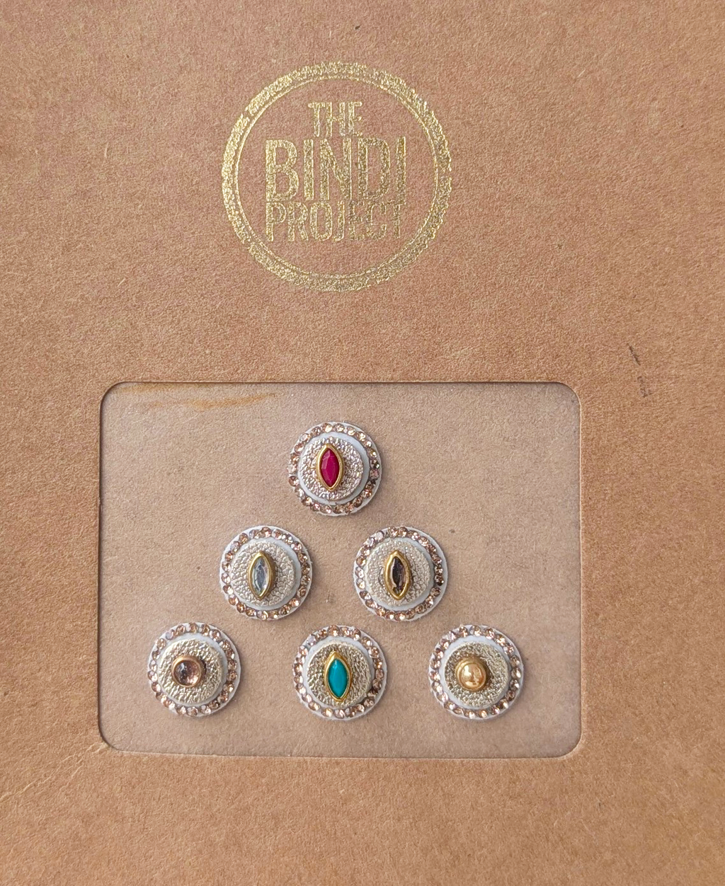 GAIA GLAM M — Eco-Luxe (12mm, 6-Piece Artisanal Bindi Set)