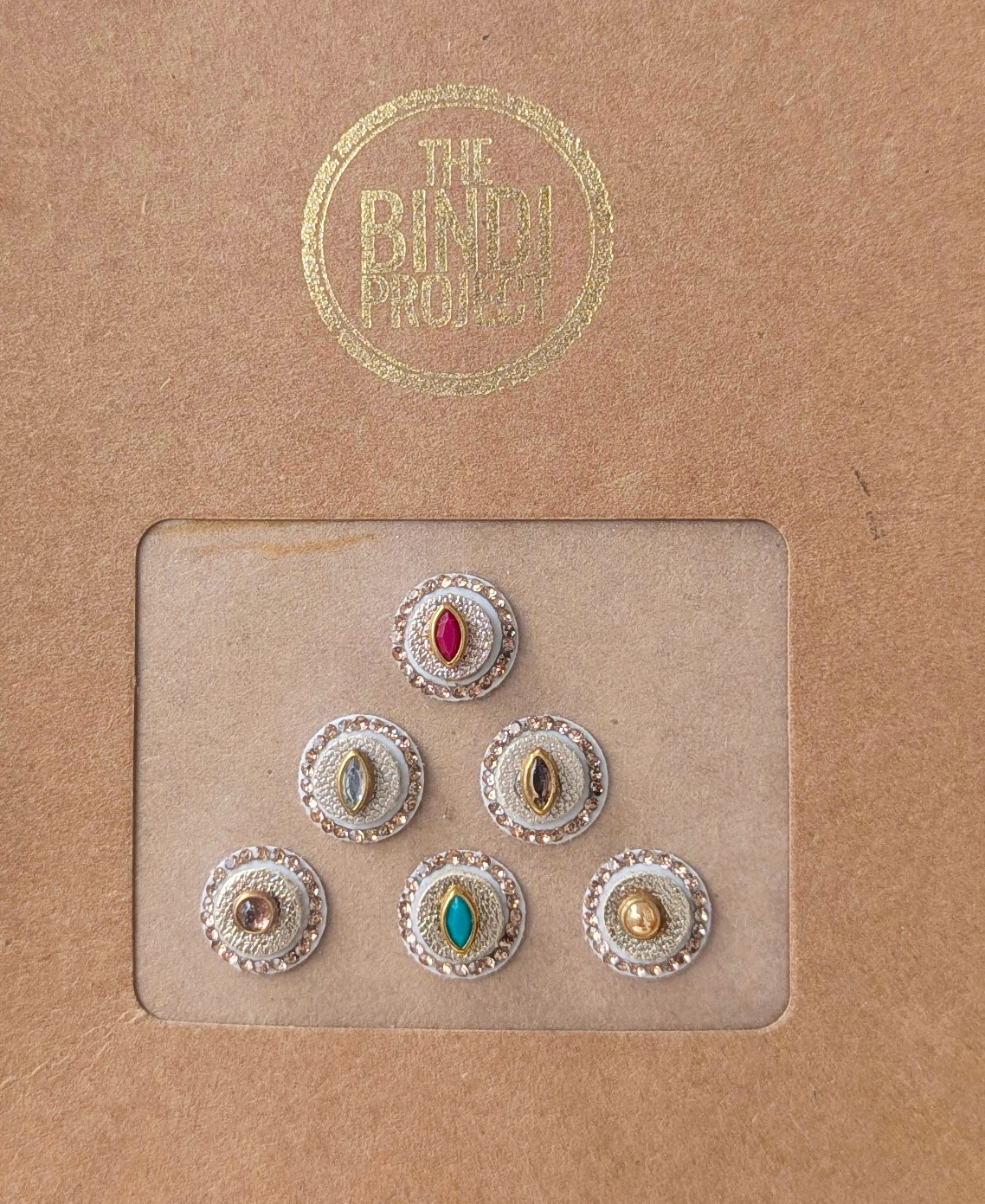 GAIA GLAM M — Eco-Luxe (12mm, 6-Piece Artisanal Bindi Set)