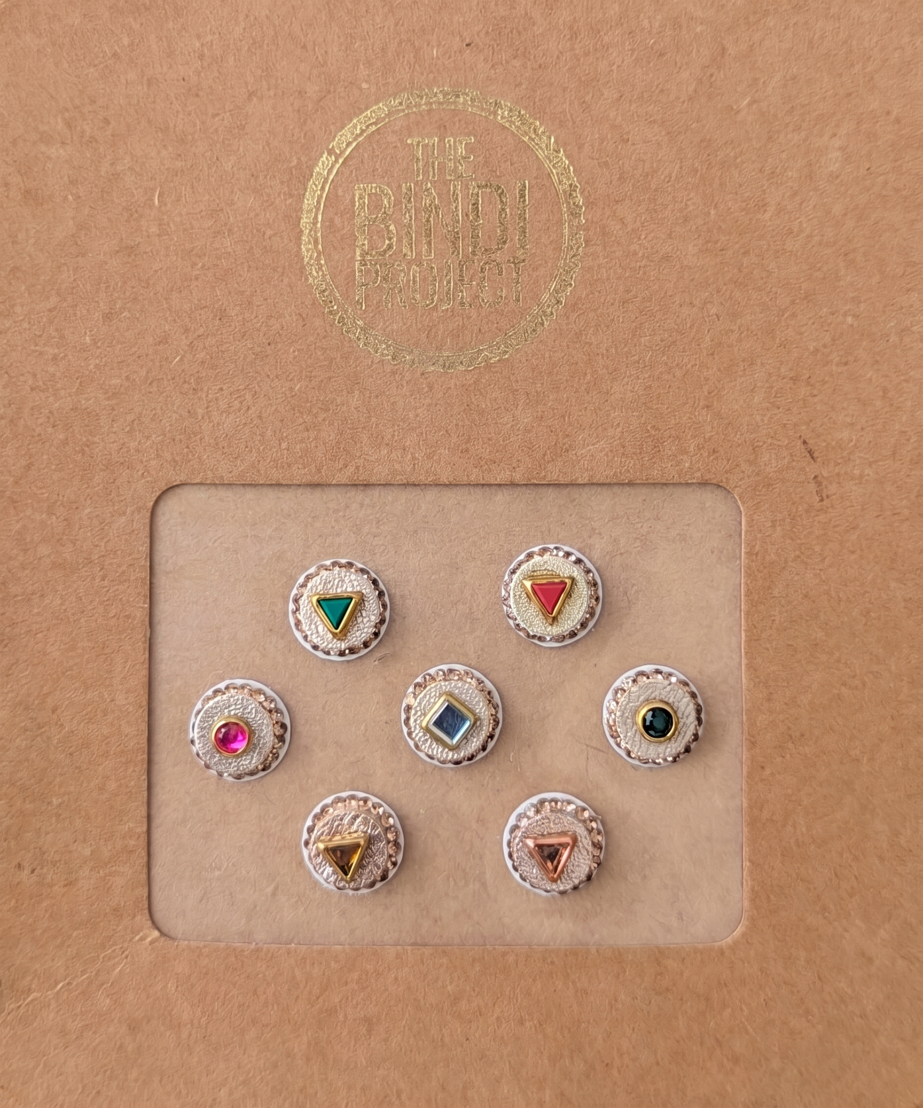 GAIA GLAM S — Eco-Luxe. (10mm, 7-Piece Artisanal Bindi Set)
