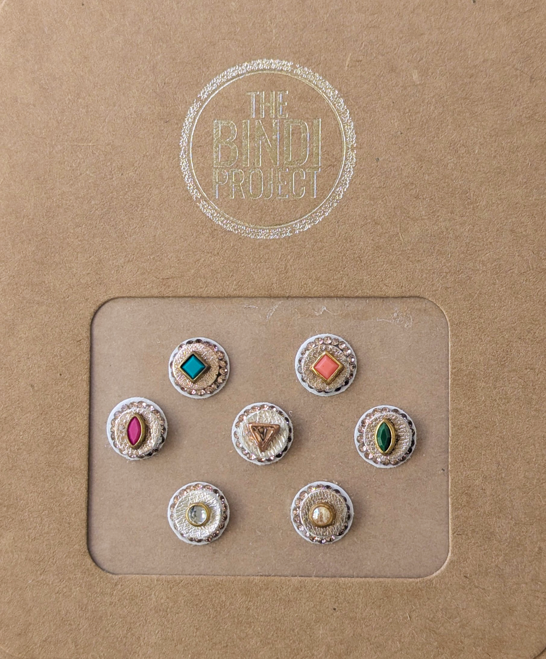 GAIA GLAM S — Eco-Luxe. (10mm, 7-Piece Artisanal Bindi Set)