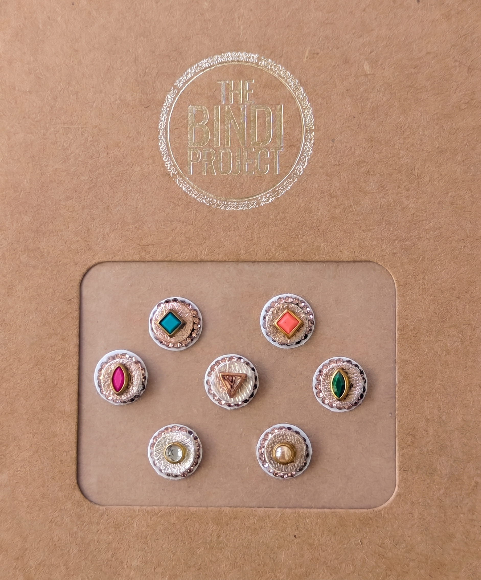 GAIA GLAM S — Eco-Luxe. (10mm, 7-Piece Artisanal Bindi Set)