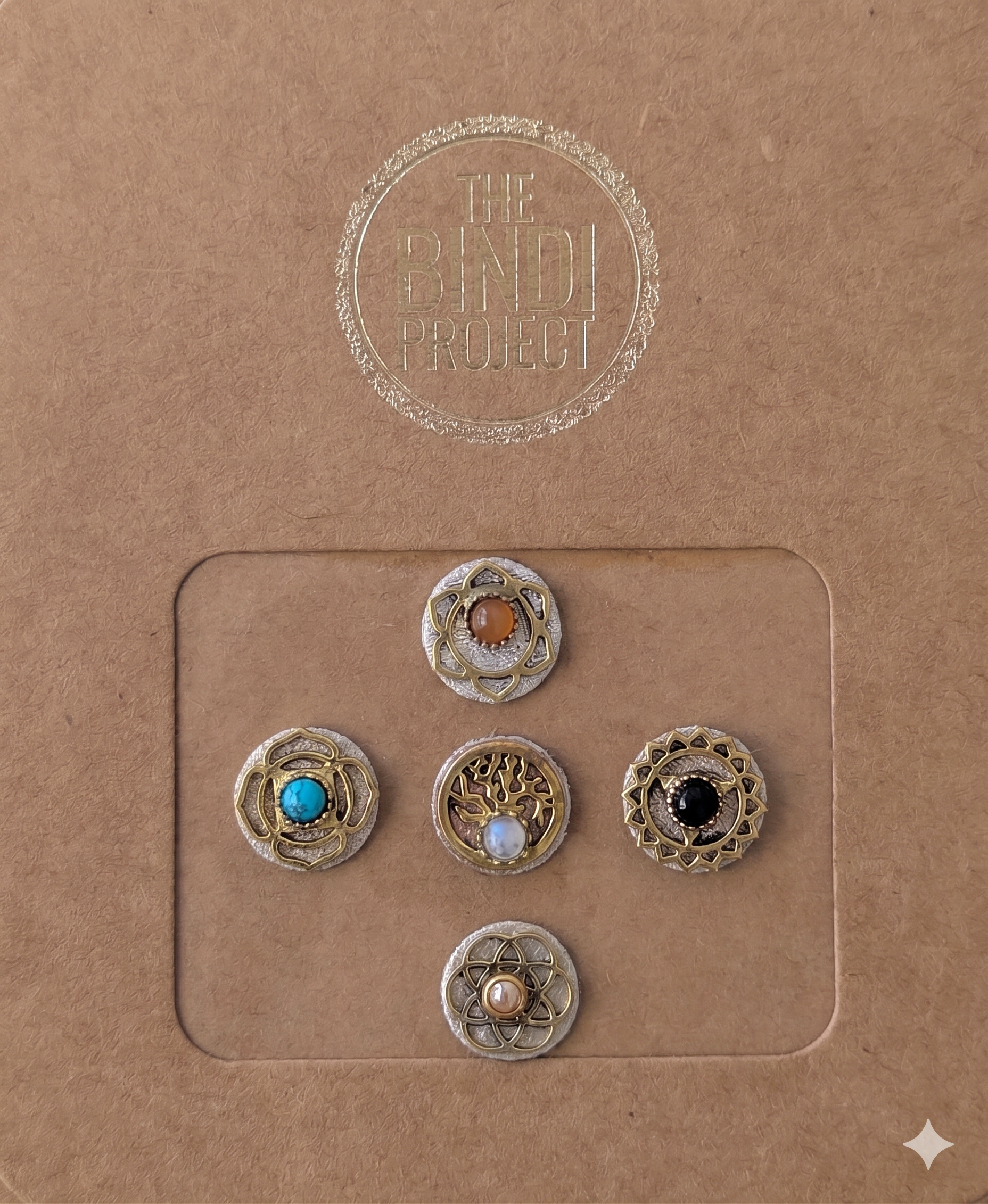 GAIA M (14mm, 5pc Artisanal Bindi Set)
