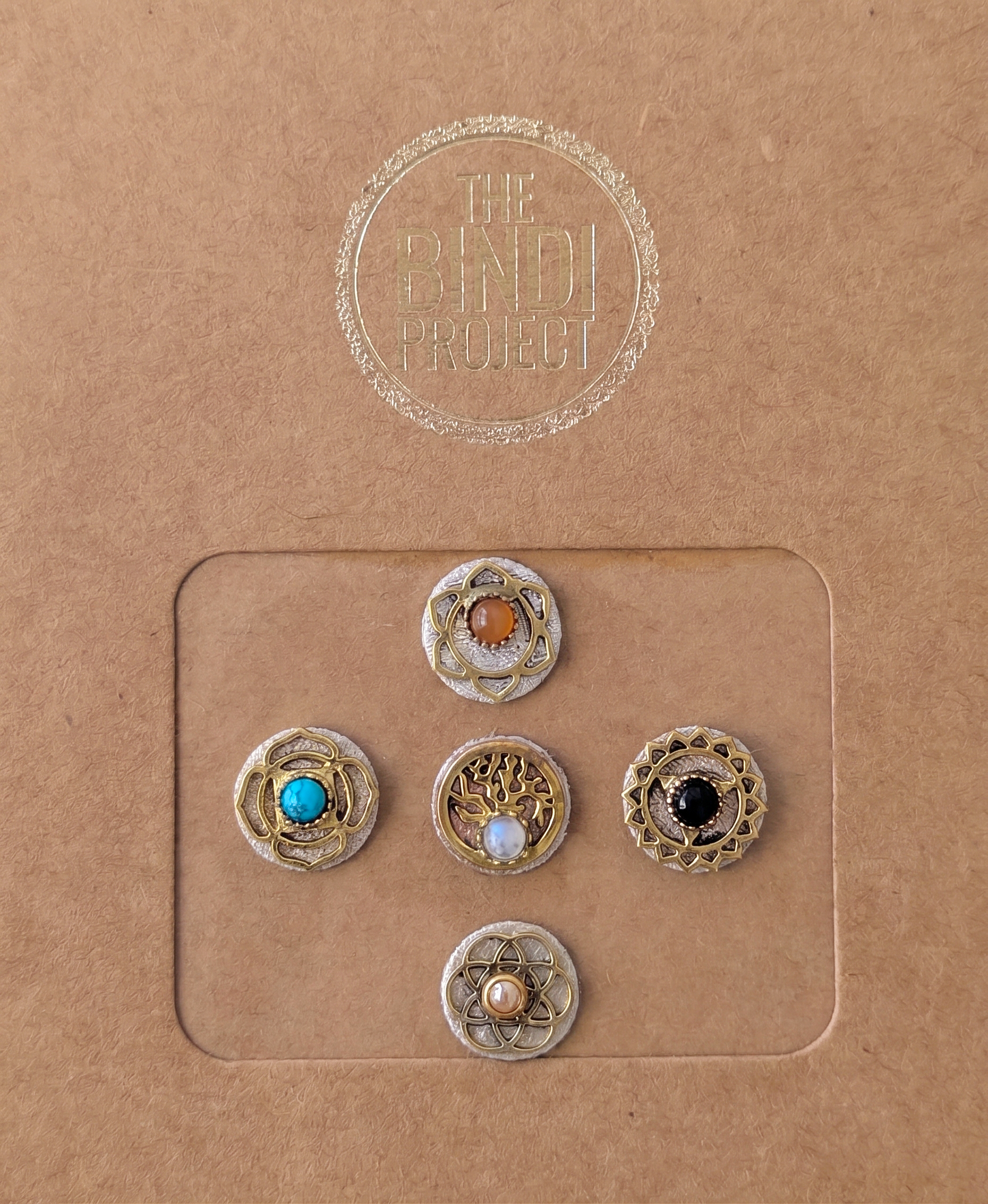 GAIA M (14mm, 5pc Artisanal Bindi Set)