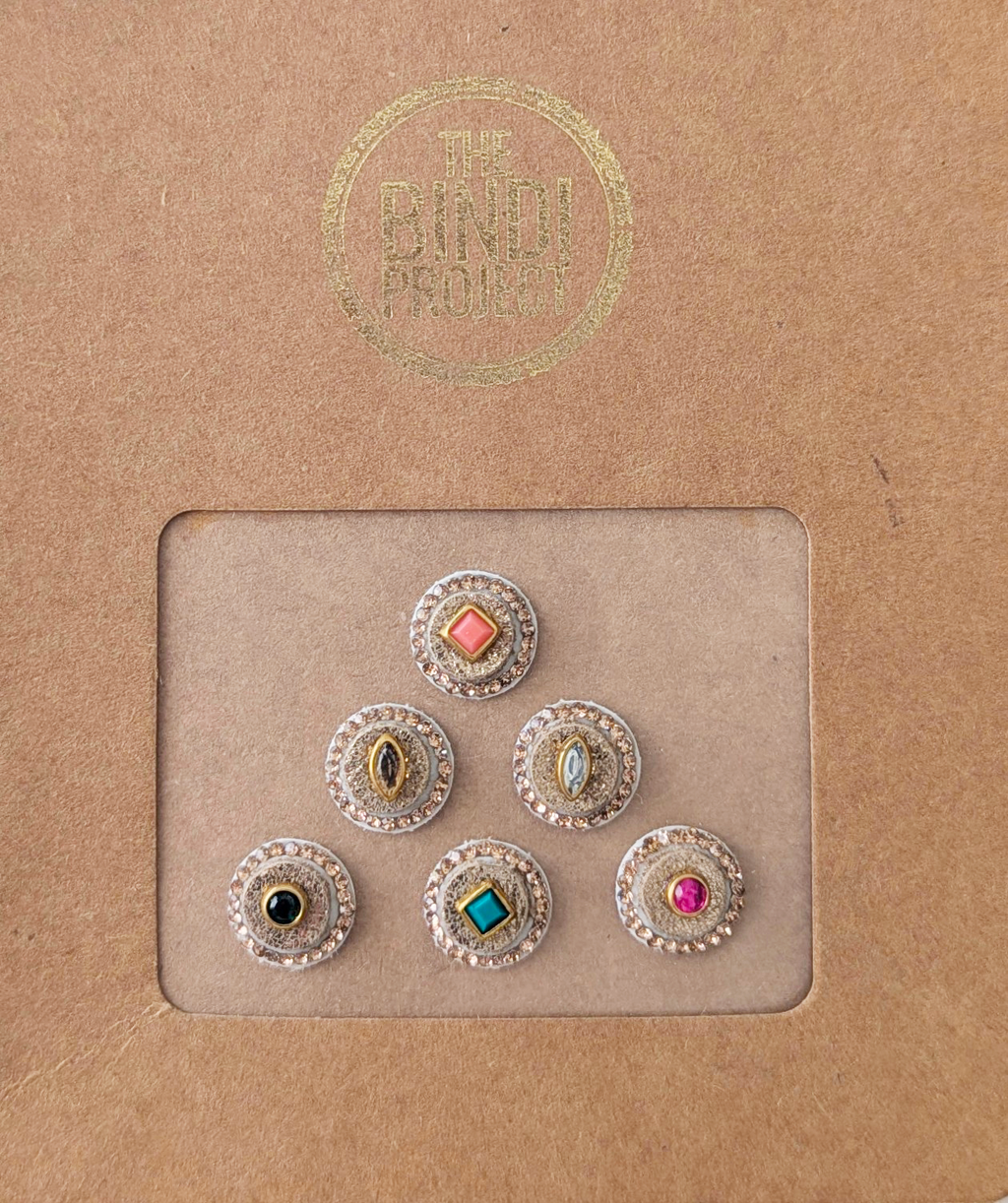 GAIA GLAM M — Eco-Luxe (12mm, 6-Piece Artisanal Bindi Set)