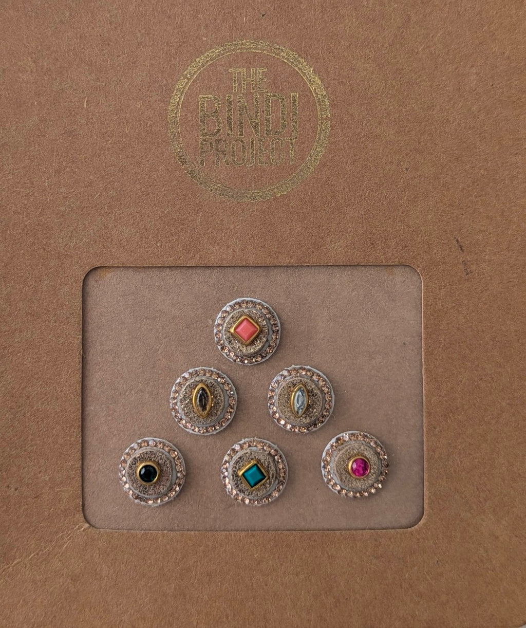 GAIA GLAM M — Eco-Luxe. ( 12mm, 6-Piece Artisanal Bindi Set)