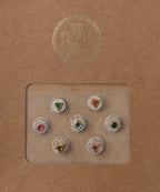 GAIA GLAM S — Eco-Luxe. (10mm, 7-Piece Artisanal Bindi Set)