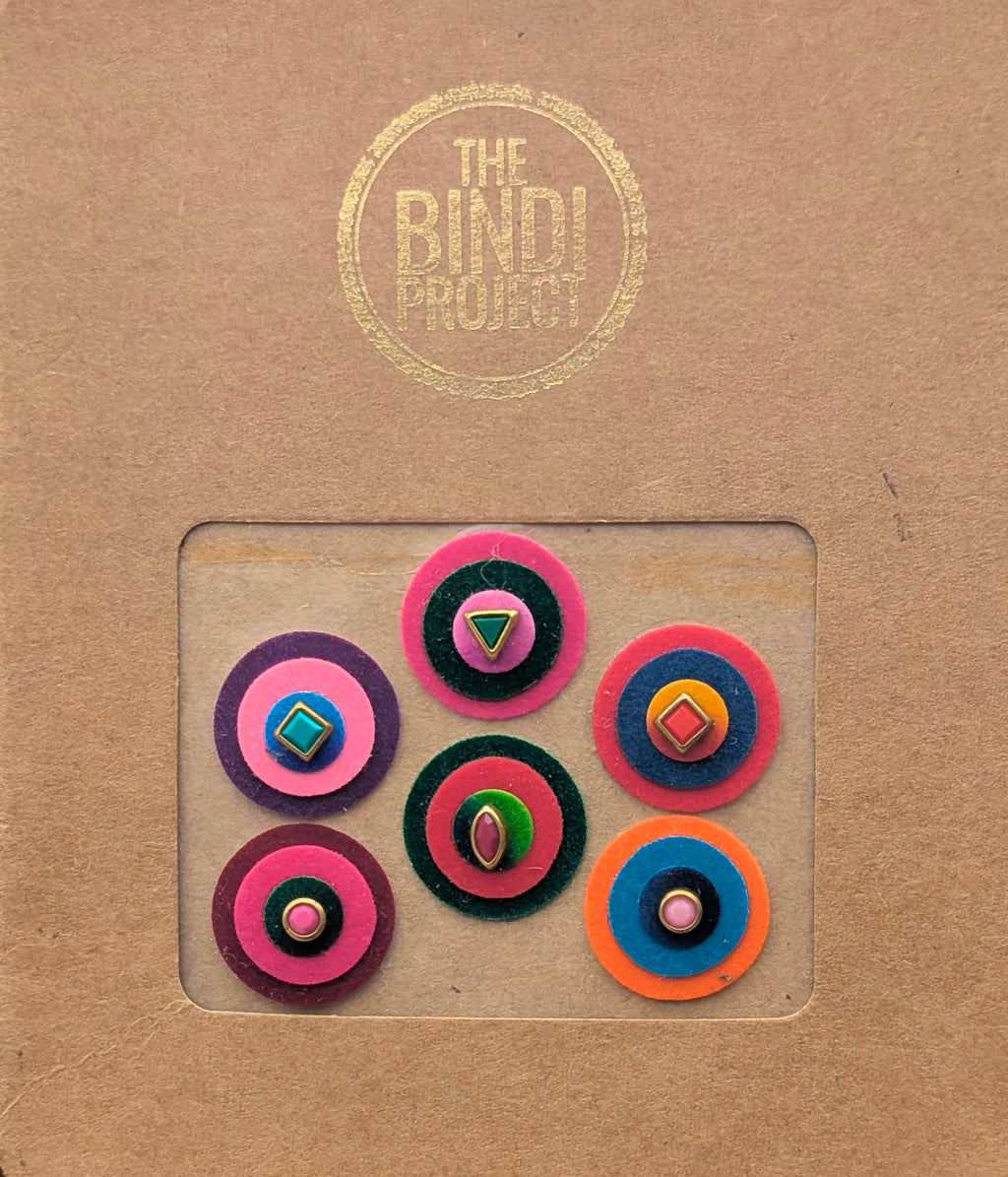 TARINI — (18mm, 6-Piece Felt Bindi Set)