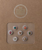 GAIA GLAM S — Eco-Luxe. (10mm, 7-Piece Artisanal Bindi Set)