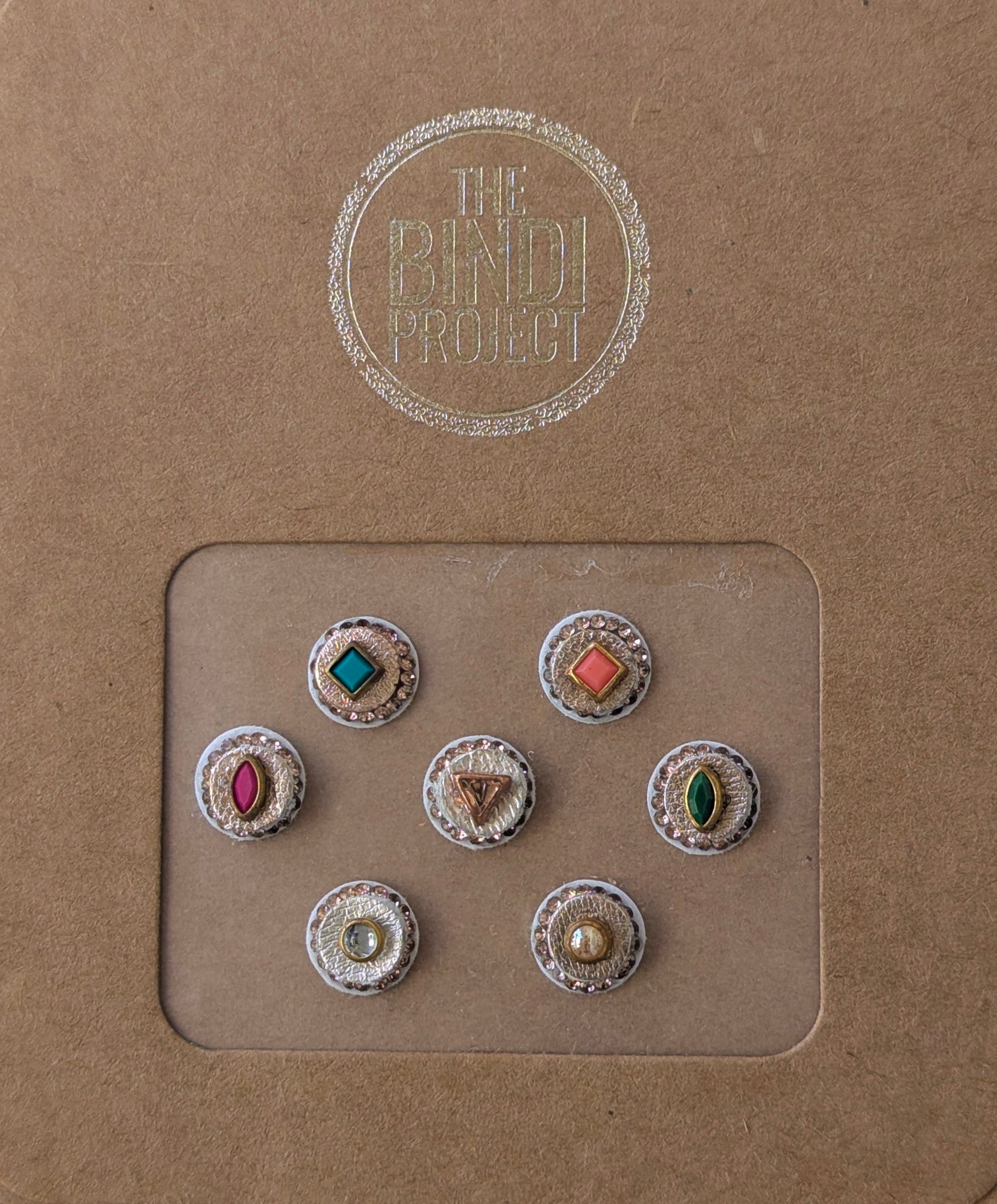 GAIA GLAM S — Eco-Luxe. (10mm, 7-Piece Artisanal Bindi Set)