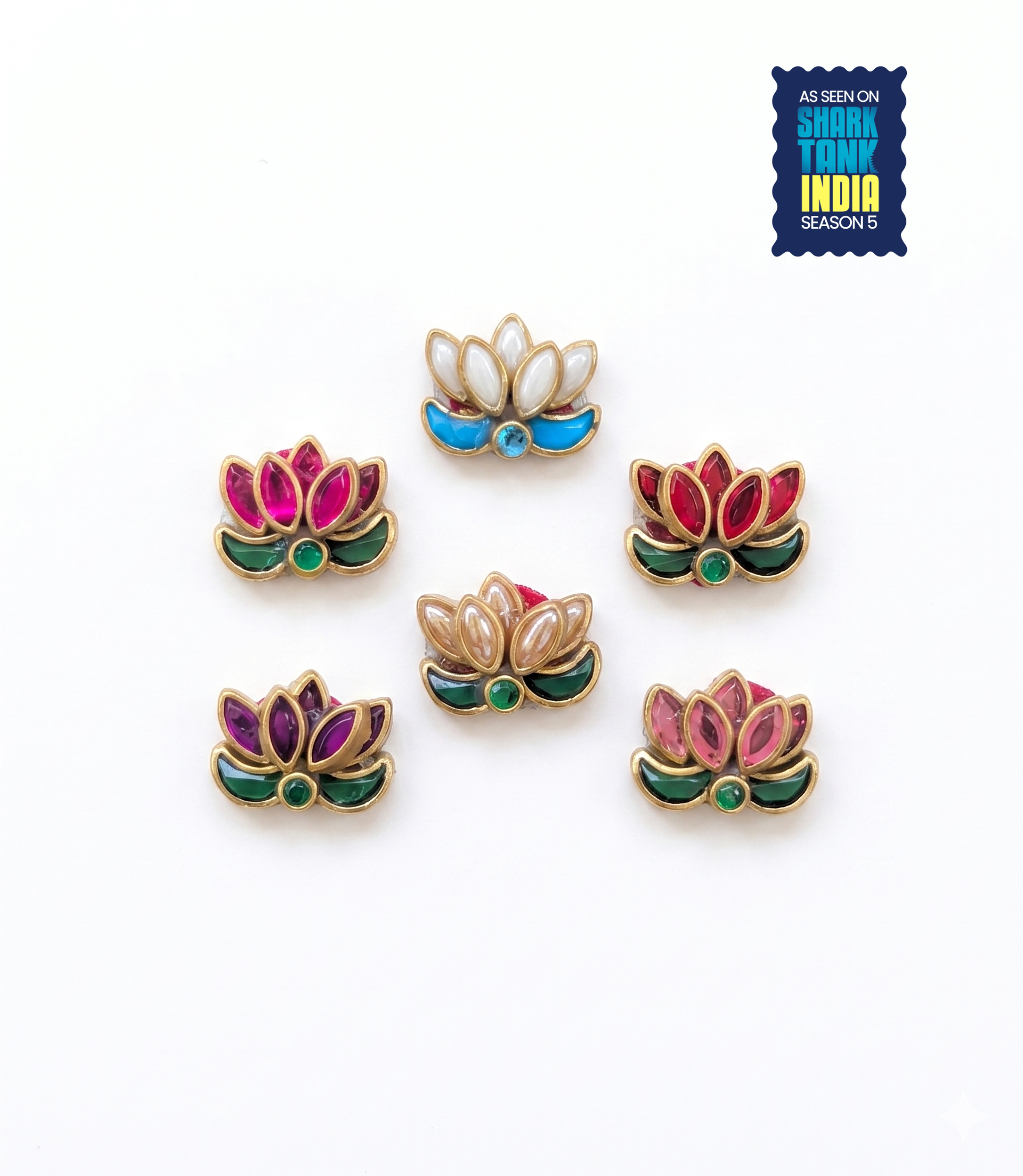 PADMA L — Bloom Boldly (16mm, 6pc Beaded Lotus Set)