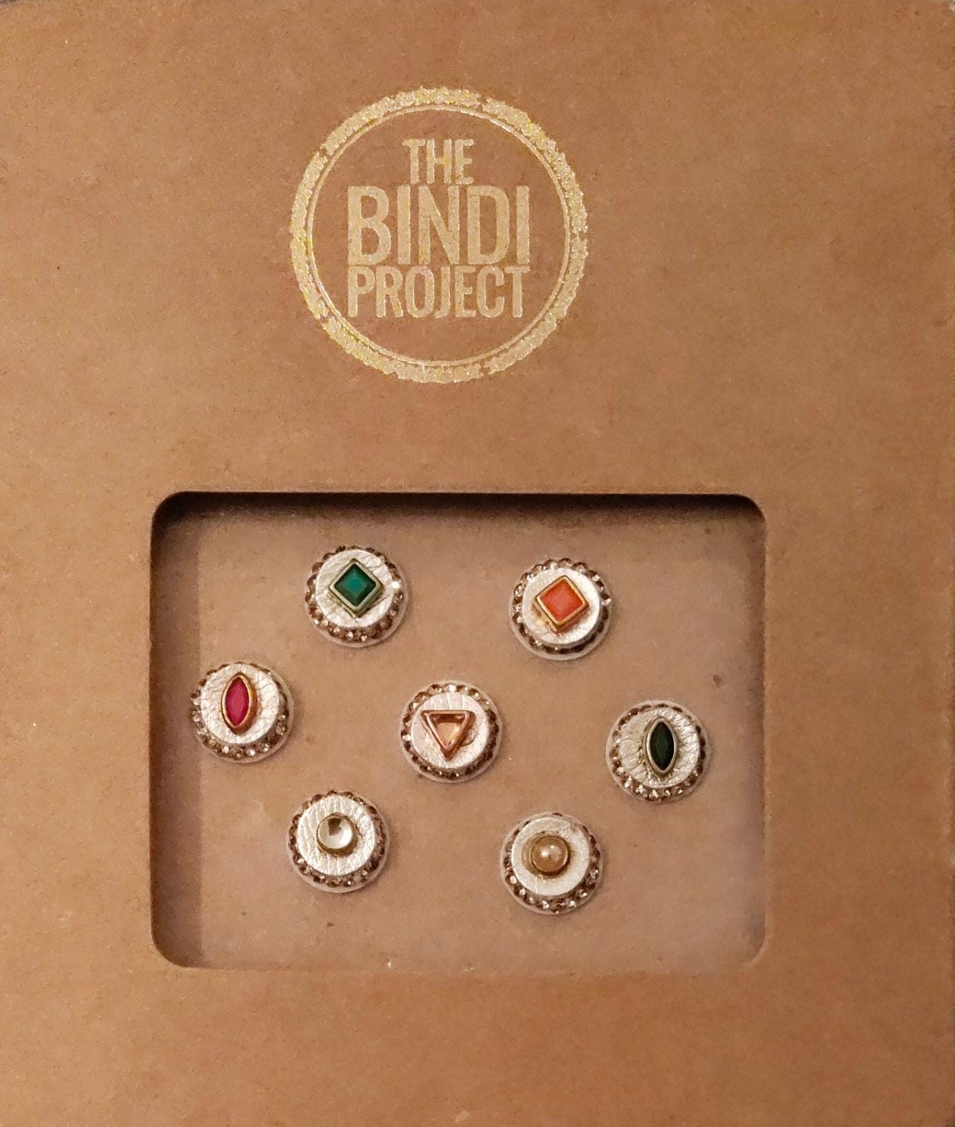 GAIA GLAM S — Eco-Luxe. (10mm, 7-Piece Artisanal Bindi Set)