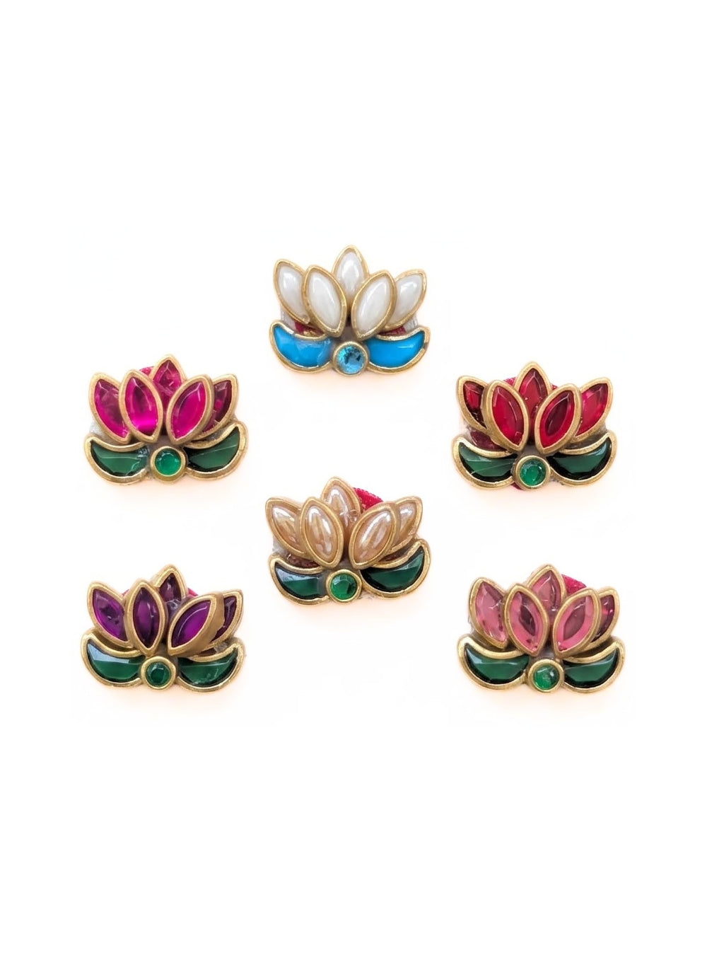 PADMA L — Bloom Boldly (16mm, 6pc Beaded Lotus Set)